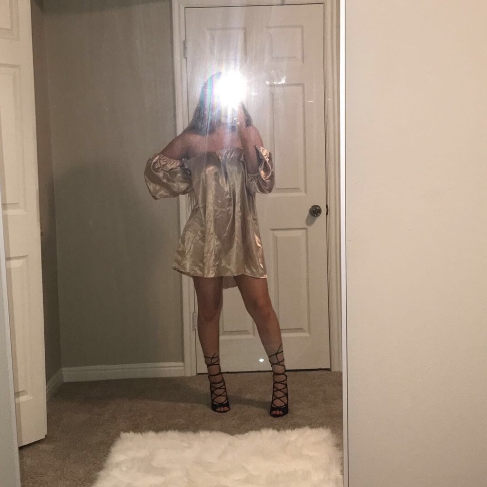 Gold flowy dress